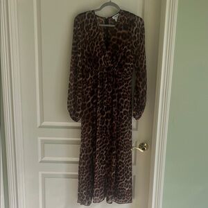 DKNY Animal Print Dress with Zipper